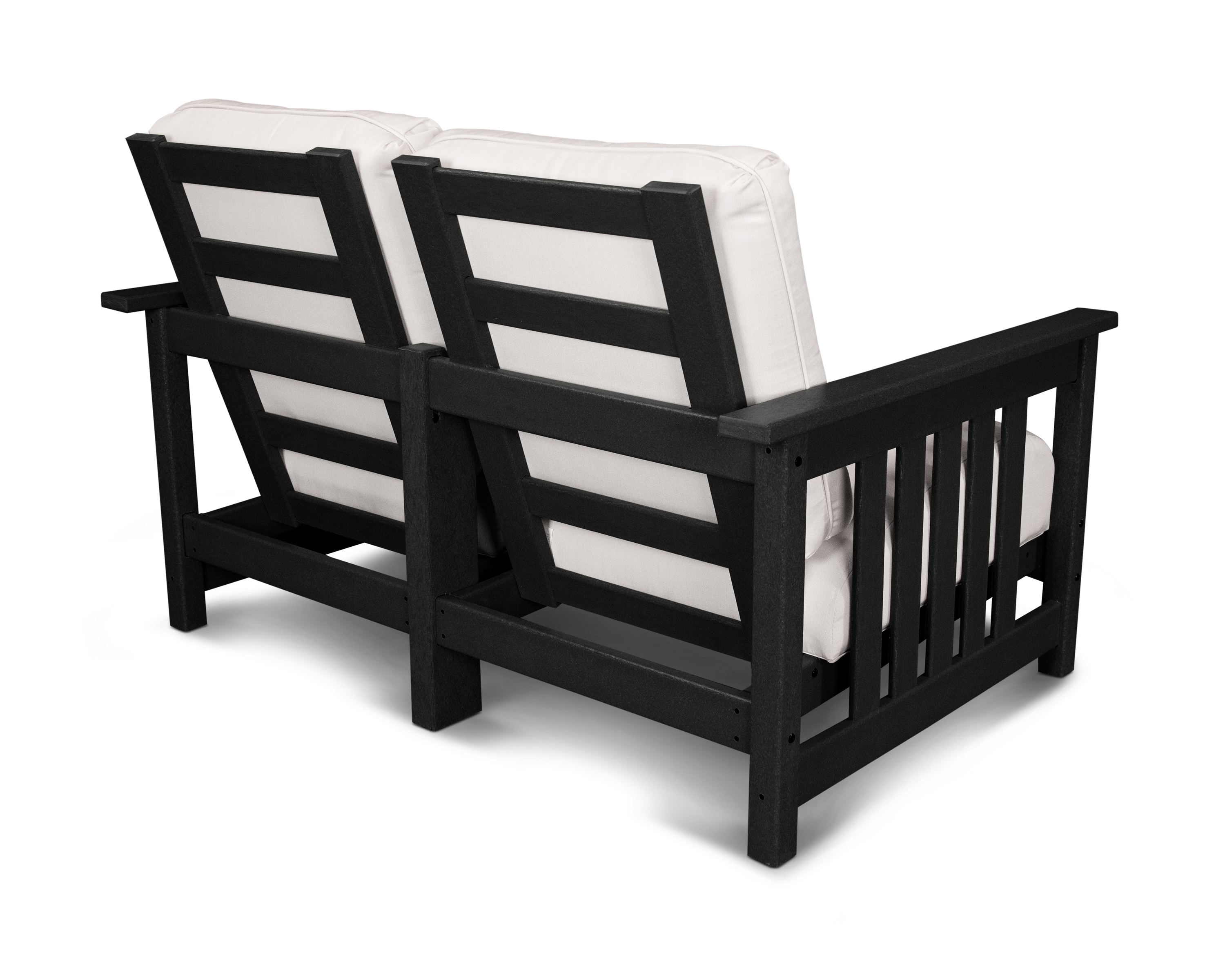 This Cozy Seat For Two Will Add Style And Charm To Your Outdoor Sitting Area. Constructed Of Fade-resistant, Black Solid Polywood