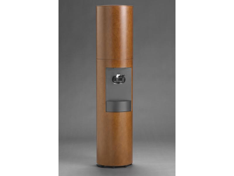 Cima Canadian Cherry Wood Bottleless Water Cooler with Brown Stain and Furniture Finish