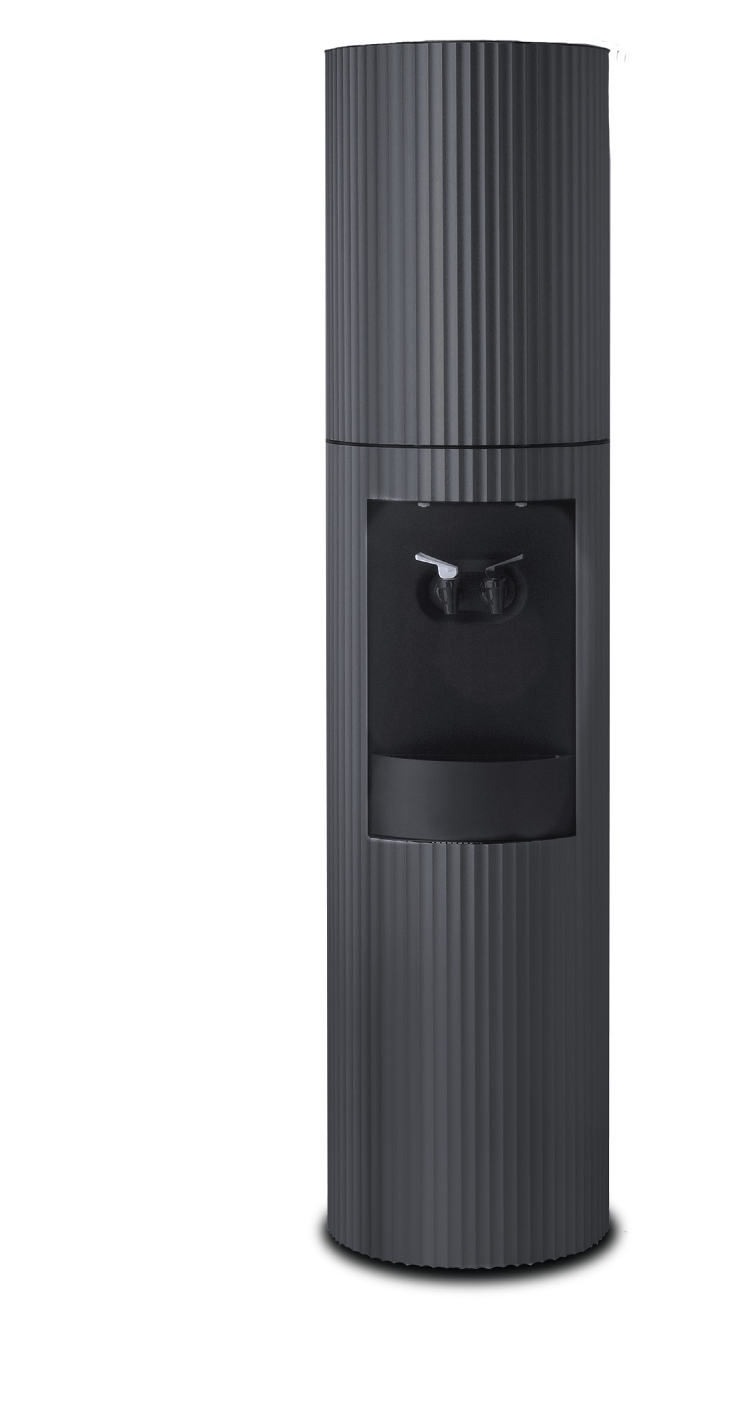 Celsius Bottleless Water Cooler in Fluted Aluminum with Powder Coated Black Finish - Cold/Cold