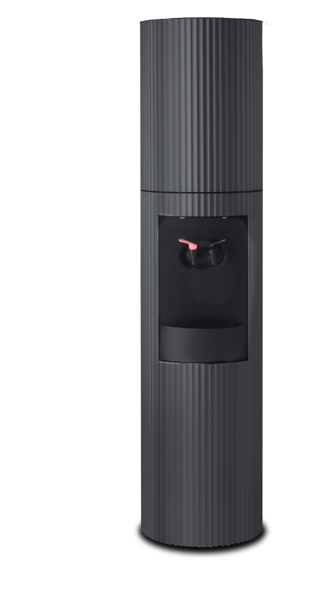 Celsius Bottleless Water Cooler in Fluted Aluminum with Powder Coated Black Finish - Hot & Cold