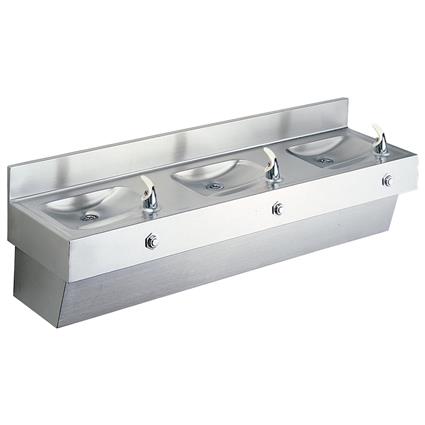 Elkay EDF310C Three-Station Stainless Steel Drinking Fountain