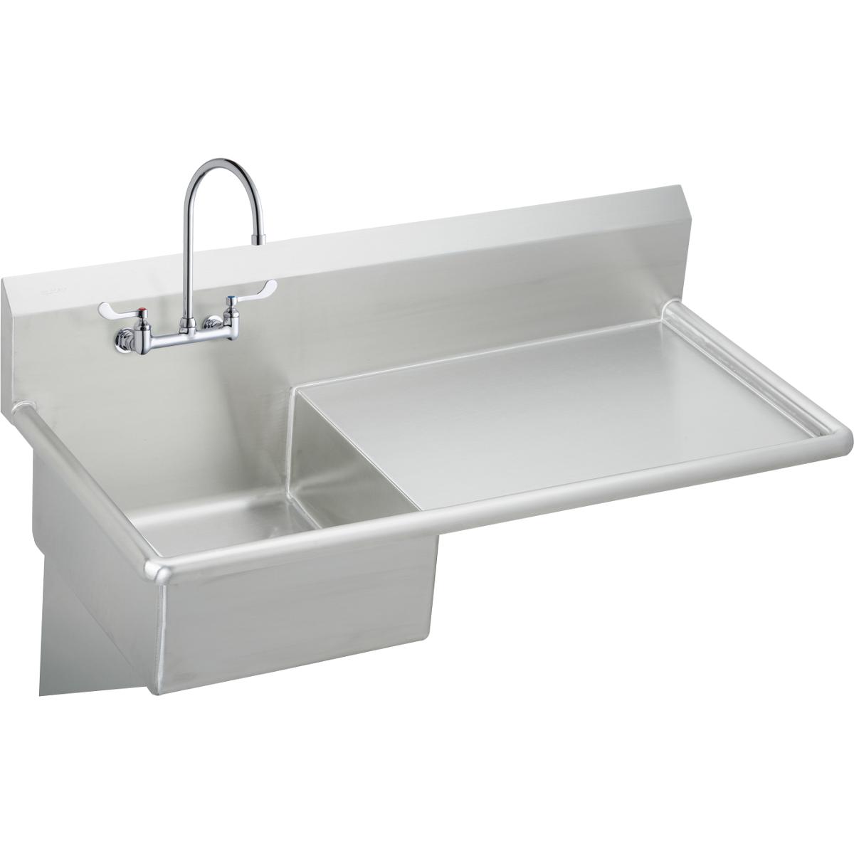 Elkay Stainless Steel 491/2" x 24" x 10, Wall Hung Service Sink Kit
