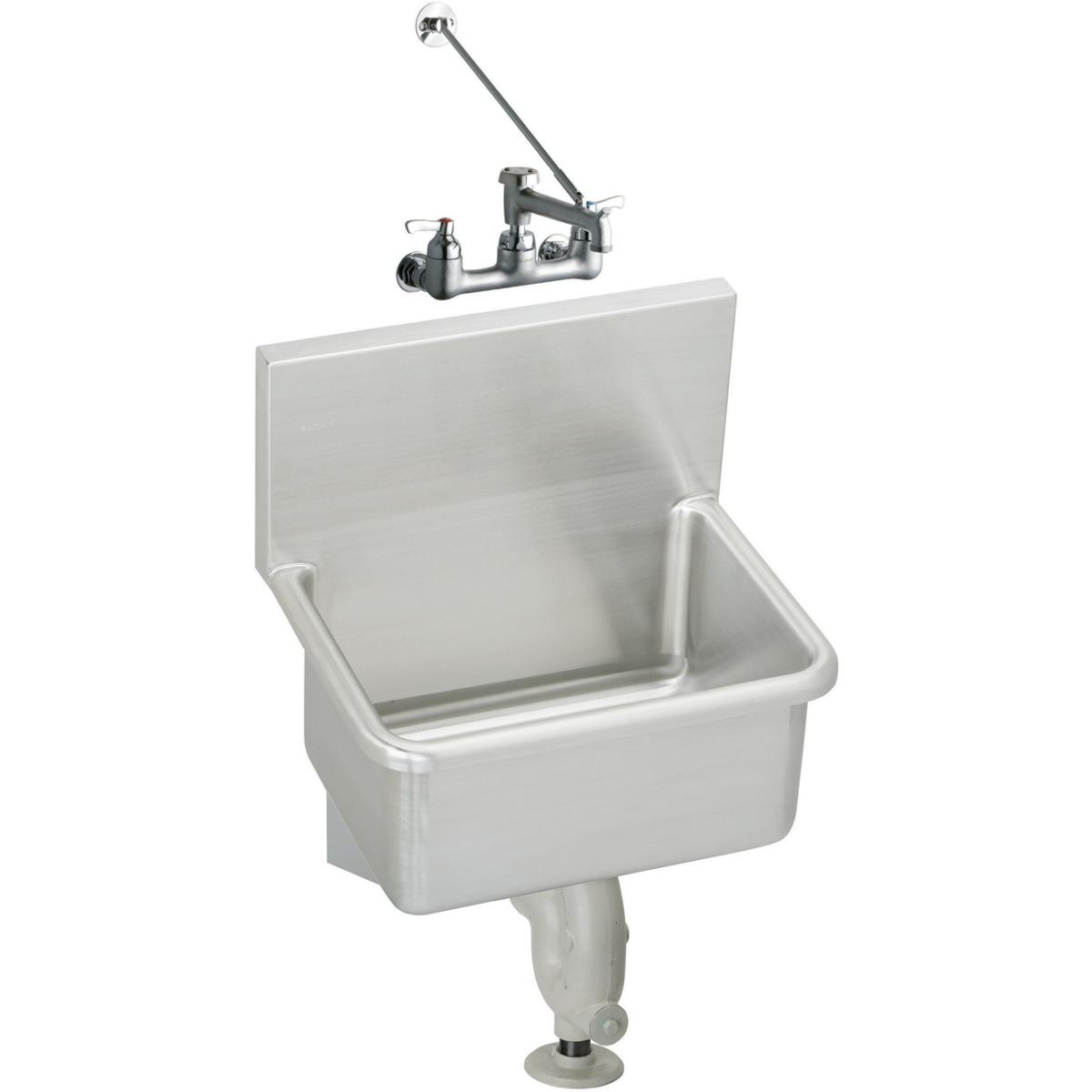 Elkay Stainless Steel 21" x 171/2" x 12, Wall Hung Service Sink Kit