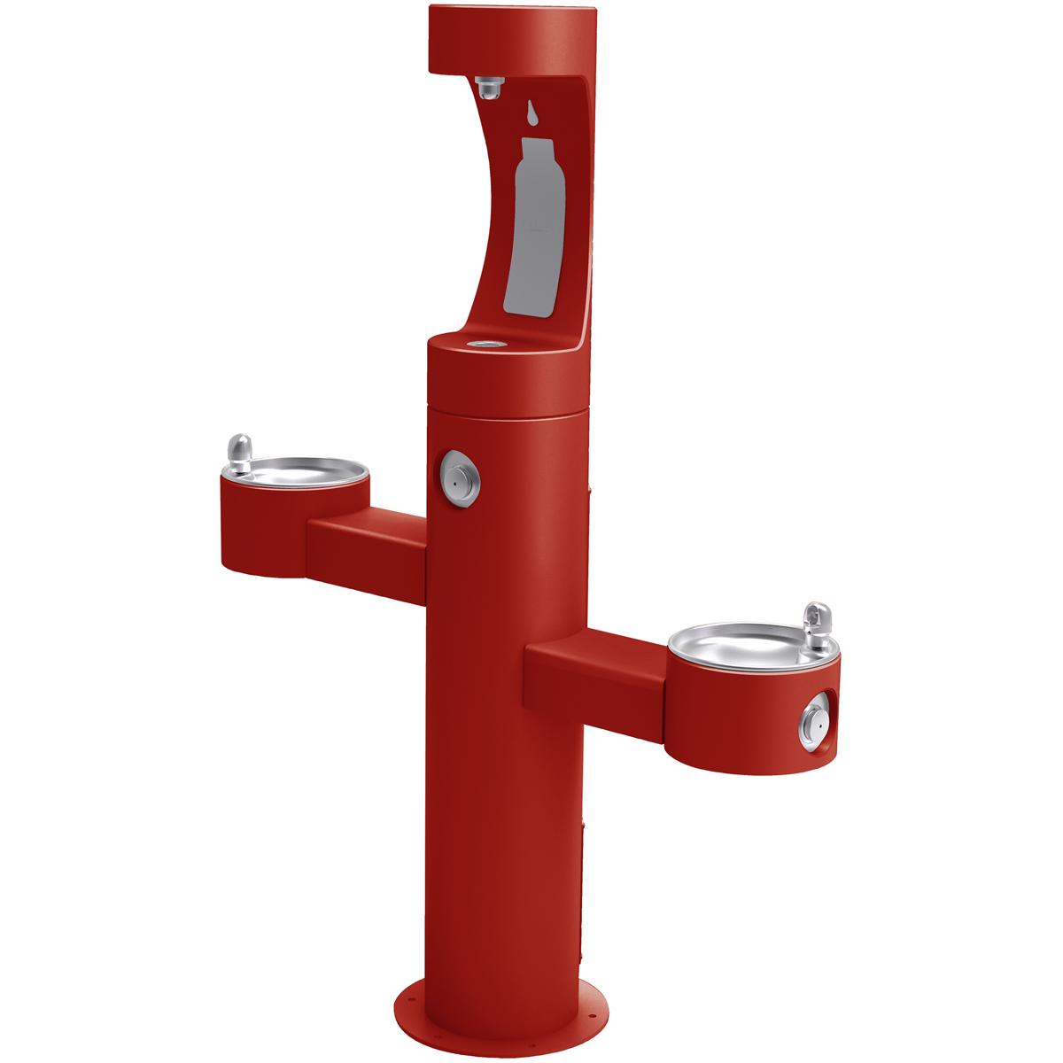 Elkay Outdoor EZH2O Bottle Filling Station TriLevel NonFiltered Red