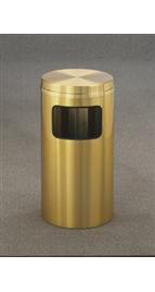 The "Atlantis" Satin Brass Flat Top Receptacle 10 Gallon