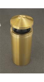 The "Atlantis" Satin Brass Canopy Top Receptacle 12 Gallon