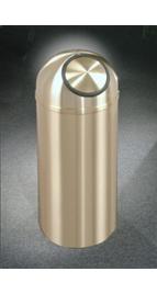 The "Atlantis" Satin Brass Dome Top Receptacle 8 Gallon