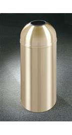 The "Atlantis" Satin Brass Open Dome Top Receptacle 8 Gallon
