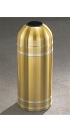 The 'Capri' Banded Satin Open Dome Top Receptacle 12 Gallon