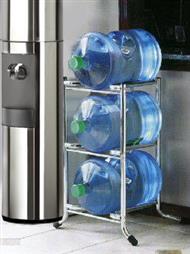 Three Tier Water Bottle Caddy Rack - Chrome