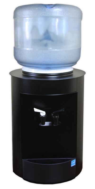 Celsius Countertop Bottled Water Cooler Powdercoated Black, Smooth Finish, Room Temperature & Cold