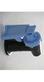 Safety faucet black with light blue handle