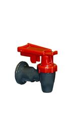 Safety faucet black with red handle