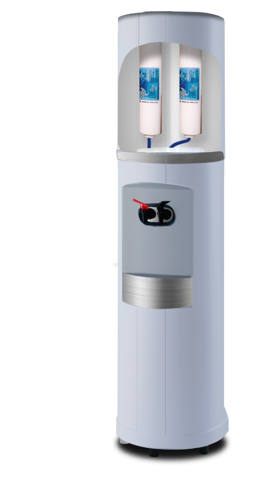 Fahrenheit Bottleless Water Cooler White with Silver Metallic Trim Kit