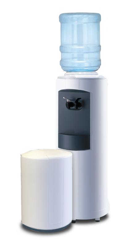 White Cabinet with Blue Slate Trim Kit and Matching Bottle Cover