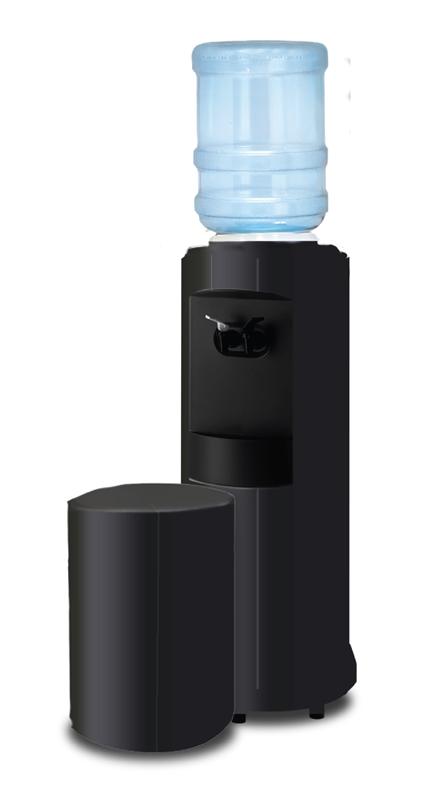 Black Cabinet with Black Trim Kit and Matching Bottle Cover