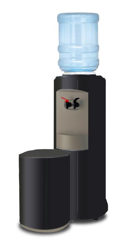 Black Cabinet with Galveston Grey Trim Kit and Matching Bottle Cover