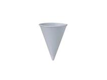 5 oz. cone water cups with rolled top edge. Treated paper - white. These cone paper cups fit all Aquaverve adjustable cup dispensers except the Universal.