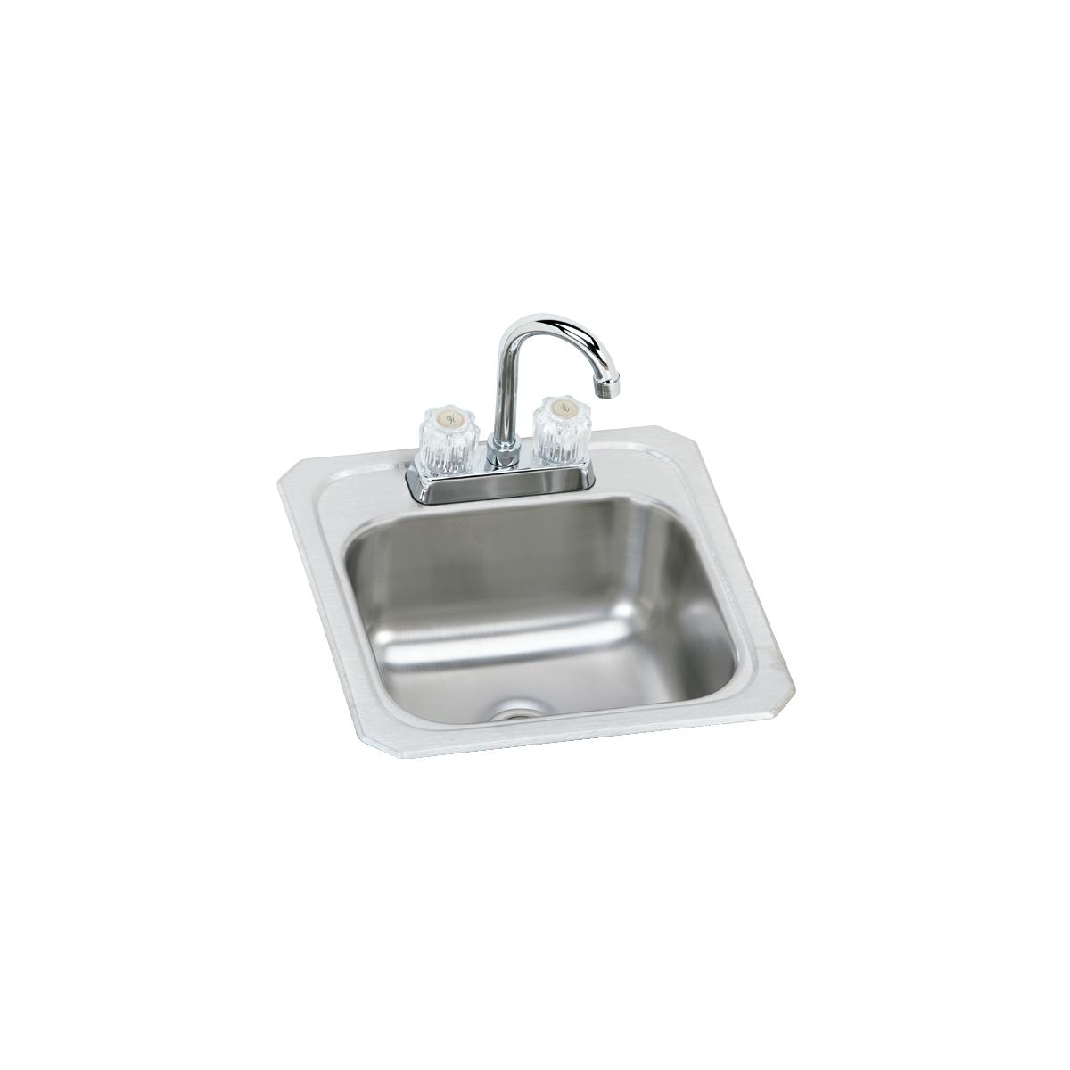 Elkay Celebrity SS 15 x 15 x 6.1 Single Bowl Dropin Bar Sink Kit