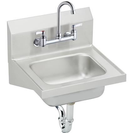 SS 16-3/4"x15-1/2"x13"Sngl Wall Sink Kit