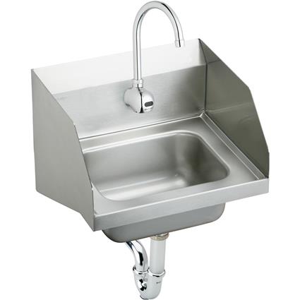 SS 16-3/4"x15-1/2"x13"Sngl Wall Sink Kit