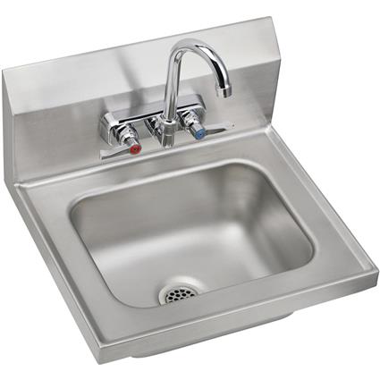 SS 16-3/4"x15-1/2"x13"Sngl Wall Sink Kit
