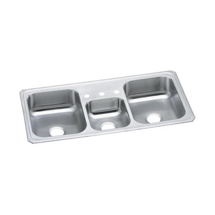 SS 43x22x7 Triple Bowl Drop-in Sink