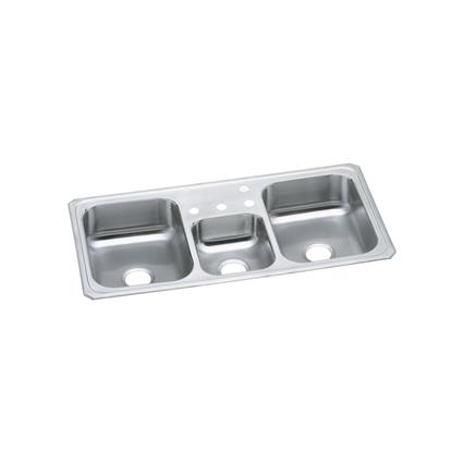 SS 43x22x7 Triple Bowl Drop-in Sink