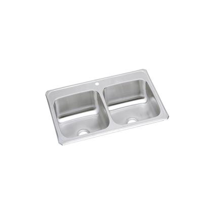 SS 43x22x6.8 Double Bowl Drop-in Sink