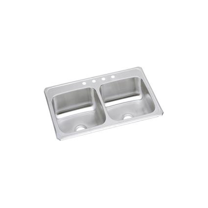 SS 43x22x6.8 Double Bowl Drop-in Sink