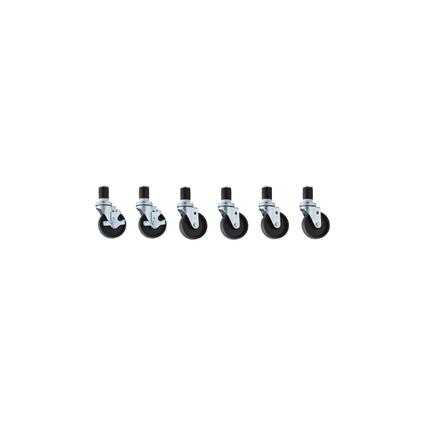 Elkay 4" Swivel Stem Caster, Set of 6 with 2 each Locking