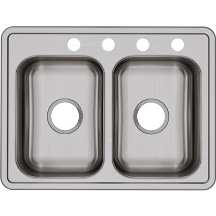 SS 25x19x6.3 Double Bowl Drop-in Sink