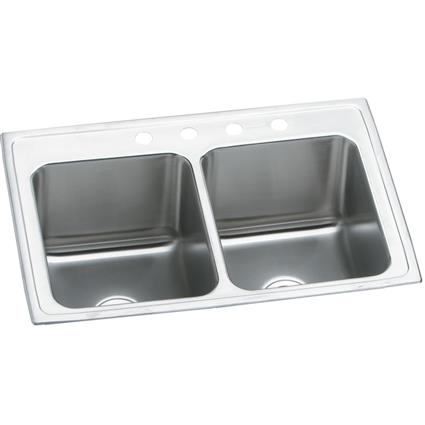 SS 25x19.5x10.1 Dbl Bowl Drop-in Sink
