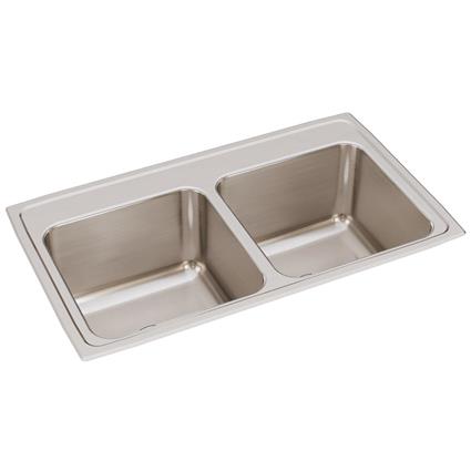 SS 33x19.5x10.1 Dbl Bowl Drop-in Sink