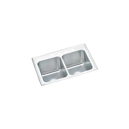 SS 33x22x10.1 Dbl Bowl Drop-in Sink