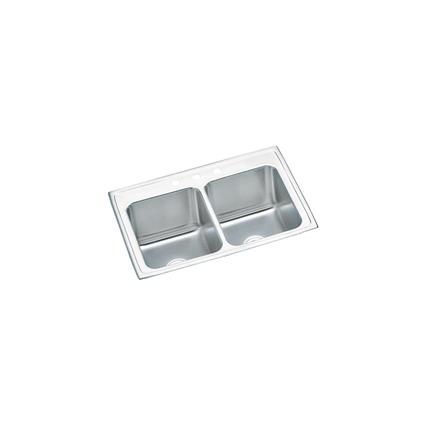 SS 33x22x10.1 Dbl Bowl Drop-in Sink