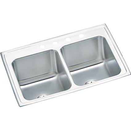 SS 33x22x10.1 Dbl Drop-in Sink+PD