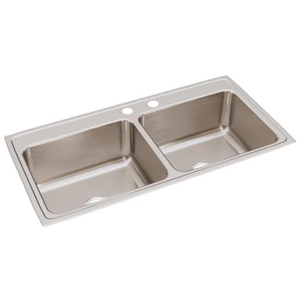 SS 43x22x10.1 Dbl Bowl Drop-in Sink