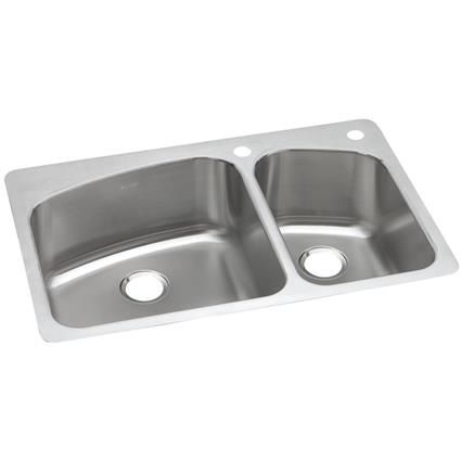 SS 33 x 22 x 8  Double Bowl Dual Mt Sink