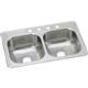 SS 33x22x8.1 Double Bowl Drop-in Sink