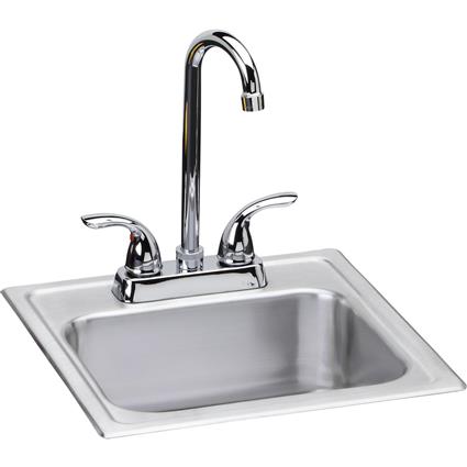 SS 15x15x6 Single Drop-in Sink Kit