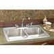 SS 33x22x8.2 Double Bowl Drop-in Sink