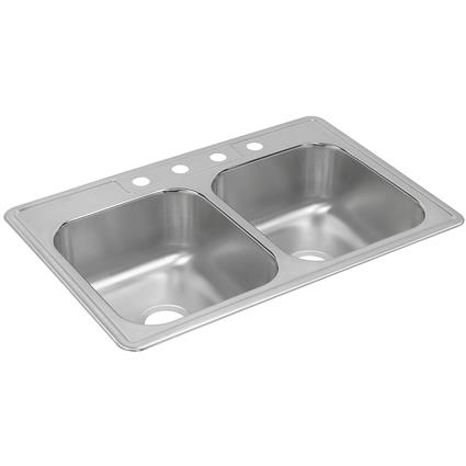 SS 33x22x8.2 Double Bowl Drop-in Sink