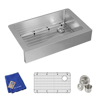 SS 35.8x20.2x9 Single Apron Sink Kit