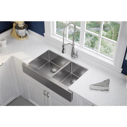 SS 35.8x20.2x9 Dbl Farmhouse Sink
