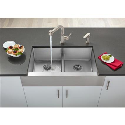 SS 35.8x20.2x9 Dbl Farmhouse Sink