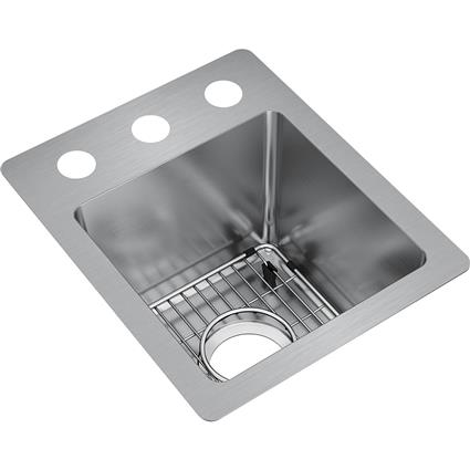 SS 13x16x9 Single Dual Mt Sink Kit