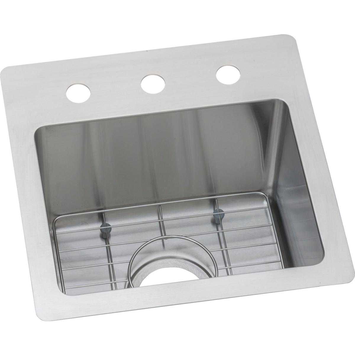 Elkay SS 15 x 15 x 9 Single Dual Mount Bar Sink Kit