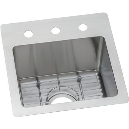 SS 15x15x9 Single Dual Mt Sink Kit