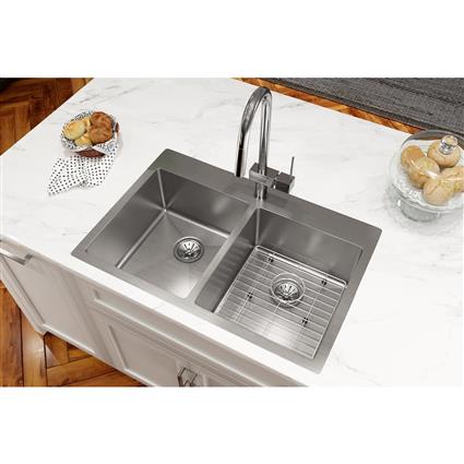 SS 33x22x9 Dbl Dual Mt Sink Kit